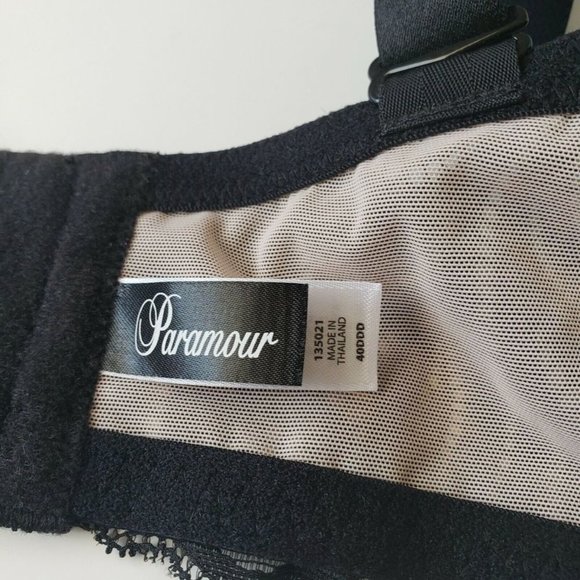 Paramour by Felina Sophia full figure balconette counter bra In Black Lace NWT - Picture 10 of 12